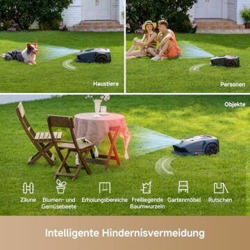 MOVA 1000, Dreame Mähroboter 3D-LiDAR kabellose Einrichtung & genaue Kartierung bis 1.000 m², Smarte Hindernisvermeidung, App-Steuerung, Verbesserte Geländeräder, U-förmiges Schneiden, Schnelles Laden - 7