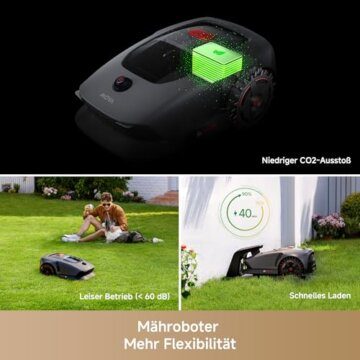 MOVA 1000, Dreame Mähroboter 3D-LiDAR kabellose Einrichtung & genaue Kartierung bis 1.000 m², Smarte Hindernisvermeidung, App-Steuerung, Verbesserte Geländeräder, U-förmiges Schneiden, Schnelles Laden - 9