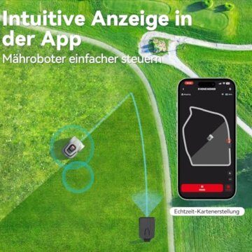 Redkey MGC500 Mähroboter Rasenmäher Roboter - Akku Rasenroboter Kabelbruch Finden Intelligente Schneidenhöhe APP Steuerung Rasenmäherroboter für Gärten bis 500M² Steigleistung 45% Automatisch Leise - 6