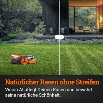 WORX Landroid Vision L1600 Mähroboter WR216E.1 für Gärten bis 1600m², AI Rasenmäher Roboter ohne Begrenzungskabel (WLAN & Bluetooth, aktive Hindernisvermeidung mit KI-Technologie, Igelschutz) - 10