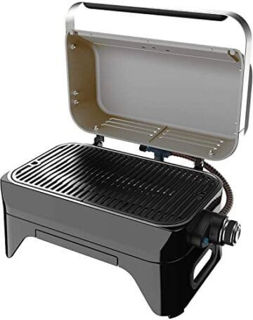Campingaz Gasgrill Attitude2go CV, raucharmer Tischgrill, tragbarer Balkon-, Camping-Grill, mit Deckel, Thermometer und Gusseisen-Grillrost, Betrieb mit CV Gaskartuschen, Grau - 4