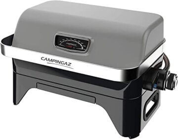 Campingaz Gasgrill Attitude2go CV, raucharmer Tischgrill, tragbarer Balkon-, Camping-Grill, mit Deckel, Thermometer und Gusseisen-Grillrost, Betrieb mit CV Gaskartuschen, Grau - 1