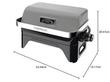 Campingaz Gasgrill Attitude2go CV, raucharmer Tischgrill, tragbarer Balkon-, Camping-Grill, mit Deckel, Thermometer und Gusseisen-Grillrost, Betrieb mit CV Gaskartuschen, Grau - 8