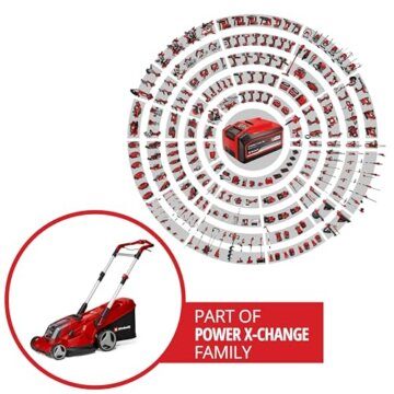 Einhell Akku-Rasenmäher RASARRO 36/42 Kit Power X-Change (36V, 42 cm Schnittbreite, bis 725 m², Brushless, 50L Fangkorb, Mulchfunktion, inkl. 2x 5,2Ah + 1x Twincharger) - 2