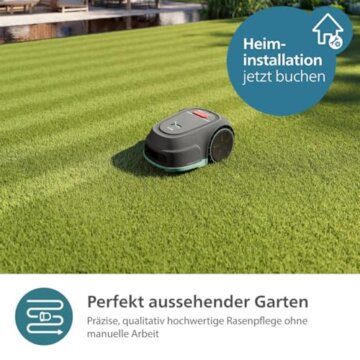 Philips Rasenmähroboter 3000 Serie - Cross-Mowing, GPS-Kartierung, Intelligentes Mähen, schnelleres Mähen, Hangtauglichkeit, Homerun-App, Regensensor-Technologie, Kalkstein Grau (RSL3000/10) - 3