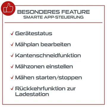 Practixx Mähroboter bis zu 600 qm² | 18cm Schnittbreite | 20-60 mm Schnitthöhe | Regensensor | Kantenmähen | Wireless | App-gesteuert | Digitale Anzeige | 35% Steigung | PX-RRM-600Wi Akku Rasenmäher - 2