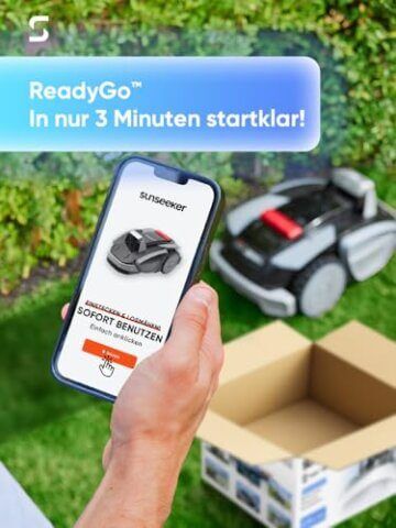 Sunseeker V3 Mähroboter ohne Begrenzungskabel 600 m², Vision AI Doppel-Auge, 42% Steigung, App-Steuerung, Rasenmäher mit EIN-klick-Mähen - 3
