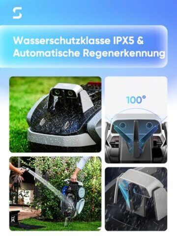 Sunseeker V3 Mähroboter ohne Begrenzungskabel 600 m², Vision AI Doppel-Auge, 42% Steigung, App-Steuerung, Rasenmäher mit EIN-klick-Mähen - 6