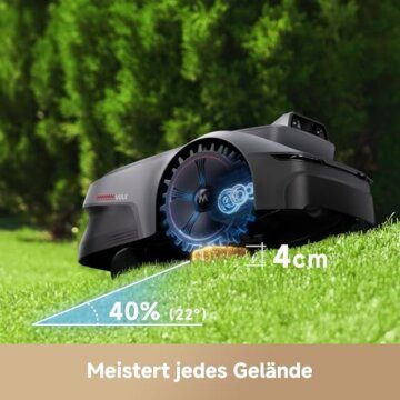 MOVA ViAX 250 Mähroboter Ohne Begrenzungskabel, Empf. 250m², KI-unterstützte Auto-Mapping, U-förmige Bahnen, Hindernisvermeidung Dual-Vision, Besserer Kantenschnitt, Für Komplexe Gelände, Appsteuerung - 4