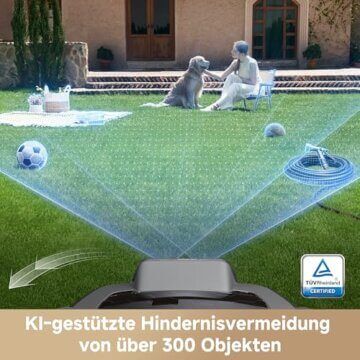 MOVA ViAX 250 Mähroboter Ohne Begrenzungskabel, Empf. 250m², KI-unterstützte Auto-Mapping, U-förmige Bahnen, Hindernisvermeidung Dual-Vision, Besserer Kantenschnitt, Für Komplexe Gelände, Appsteuerung - 5