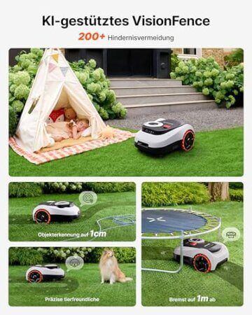 Navimow i208 LiDAR Mähroboter ohne Begrenzungskabel für 800 m² mit Garage M, Geländereifen für Hänge bis 45% Neigung, LiDAR und Vision Dual System, EIN-TIPP-Kartieren (Getrennt versandt Werden) - 5