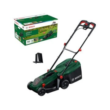 Bosch Akku-Rasenmäher ROTAK18V-32 (Schnittbreite: 32 cm, Schnitthöhe: 25-65 mm, 35 l Stoff-Grasfangkorb, Mulchstopfen, ohne Akku) - 1