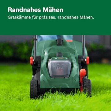 Bosch Akku-Rasenmäher ROTAK18V-32 (Schnittbreite: 32 cm, Schnitthöhe: 25-65 mm, 35 l Stoff-Grasfangkorb, Mulchstopfen, ohne Akku) - 5