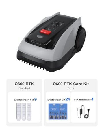 ECOVACS Goat O600 RTK Care Kit Mähroboter Ohne Begrenzungskabel, 600 m², RTK+Vision-Navigation, Rasenmähroboter, KI-Hindernisvermeidung, App Steuerung, Passiert 0,7 M Schmale Stellen - 2