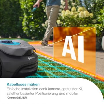 Gardena smart SILENO Sense 400 m² Mähroboter: Technologie ohne Begrenzungskabel, Mähen mit KI, Eingebaute Kamera (19941-20) - 3
