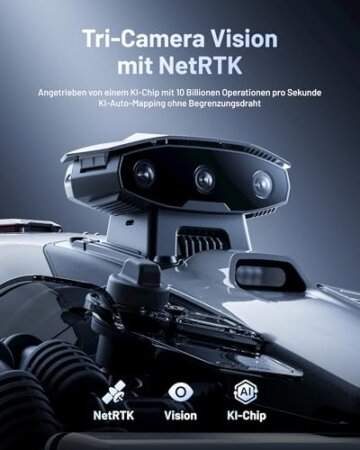 MAMMOTION LUBA Mini 2 AWD 1000 Rasenroboter ohne Begrenzungskabel, empf.1000㎡ Tri-Kamera-AI-Vision & NetRTK-Positionierung, Auto-Mapping, DropMow-Modus, 80% Steigung,Schnitthöhe 20-65mm,10 Multi-Zonen - 2