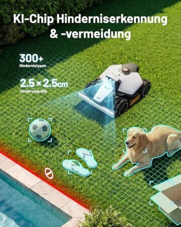 MAMMOTION LUBA Mini 2 AWD 1000 Rasenroboter ohne Begrenzungskabel, empf.1000㎡ Tri-Kamera-AI-Vision & NetRTK-Positionierung, Auto-Mapping, DropMow-Modus, 80% Steigung,Schnitthöhe 20-65mm,10 Multi-Zonen - 7
