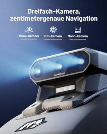 MAMMOTION YUKA mini 2 500 Mähroboter ohne Begrenzungskabel mit Garage, Empf. 500 m², Kein RTK, Kein Signalabbruch, KI TrueVision-Navigation, Auto-Mehrzonen-Kartierung, DropMow, 45% Steigung,4.5Ah-Akku - 3