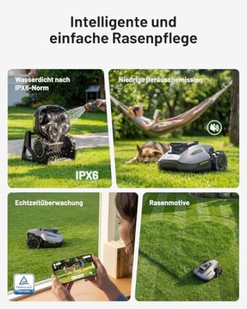 MAMMOTION YUKA mini 2 500 Mähroboter ohne Begrenzungskabel mit Garage, Empf. 500 m², Kein RTK, Kein Signalabbruch, KI TrueVision-Navigation, Auto-Mehrzonen-Kartierung, DropMow, 45% Steigung,4.5Ah-Akku - 9