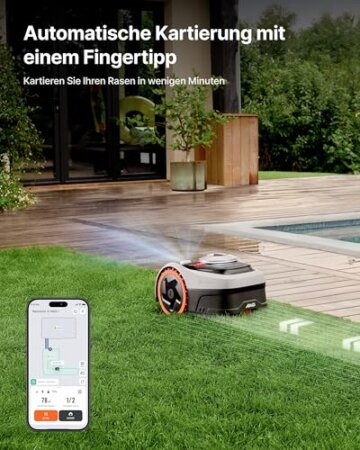 Segway Navimow i205 AWD (Neuer i105E) Mähroboter ohne Begrenzungskabel, Empf. 500 m², Allradantrieb für Steigungen bis zu 45%, EFLS NRTK + Vision, Automatisches Kartieren, Keine RTK-Antenne - 5