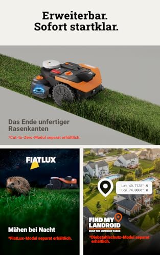 WORX Landroid Vision Cloud WR303E 2WD Mähroboter ohne Begrenzungskabel für 300 m² (KI-Hinderniserkennung, VSLAM+ RTK Cloud Navigation, Auto-Mapping, App-Steuerung) - 7