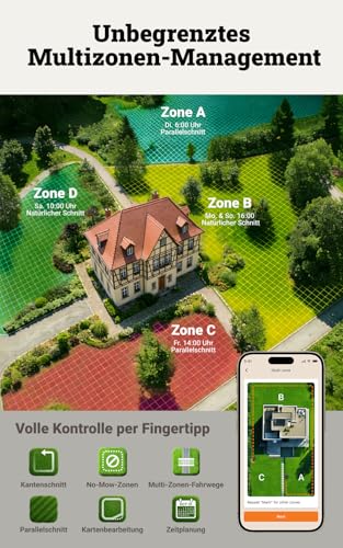 WORX Landroid Vision Cloud WR306E 2WD Mähroboter ohne Begrenzungskabel für 600 m² (KI-Hinderniserkennung, VSLAM+ RTK Cloud Navigation, Auto-Mapping, App-Steuerung, Cut-to-Zero) - 6