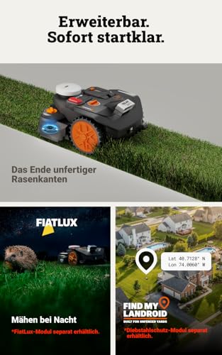 WORX Landroid Vision Cloud WR306E 2WD Mähroboter ohne Begrenzungskabel für 600 m² (KI-Hinderniserkennung, VSLAM+ RTK Cloud Navigation, Auto-Mapping, App-Steuerung, Cut-to-Zero) - 7