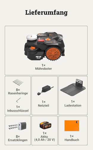 WORX Landroid Vision Cloud WR306E 2WD Mähroboter ohne Begrenzungskabel für 600 m² (KI-Hinderniserkennung, VSLAM+ RTK Cloud Navigation, Auto-Mapping, App-Steuerung, Cut-to-Zero) - 8
