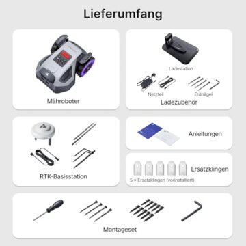 ANTHBOT M5 Mähroboter ohne Begrenzungskabel, Neuer Genie mit NRTK-Navigation & Dual-Vision, bis 500 m² (max. 700 m²), Schnitthöhe per App, KI-Hindernisvermeidung, Rasenroboter mit 45% Steigung - 12