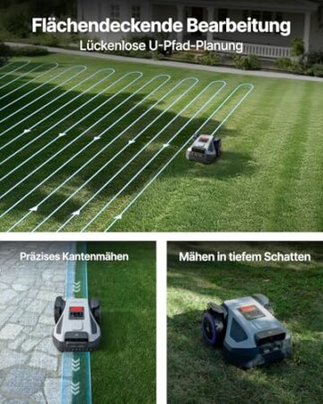 ANTHBOT M5 Mähroboter ohne Begrenzungskabel, Neuer Genie mit NRTK-Navigation & Dual-Vision, bis 500 m² (max. 700 m²), Schnitthöhe per App, KI-Hindernisvermeidung, Rasenroboter mit 45% Steigung - 9