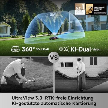 MOVA LiDAX Ultra 2000 AWD Robotic Lawnmower, RTK-Free, AI-Powered Automatic Mapping, 360° 3D LiDAR and AI Dual Vision, 36V AWD for 80% Slopes, 2 Discs (6 Blades Each) - 2