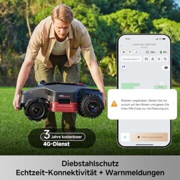 MOVA LiDAX Ultra 2000 AWD Robotic Lawnmower, RTK-Free, AI-Powered Automatic Mapping, 360° 3D LiDAR and AI Dual Vision, 36V AWD for 80% Slopes, 2 Discs (6 Blades Each) - 7