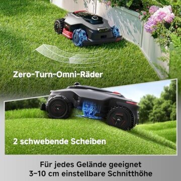 MOVA LiDAX Ultra 2000 AWD Robotic Lawnmower, RTK-Free, AI-Powered Automatic Mapping, 360° 3D LiDAR and AI Dual Vision, 36V AWD for 80% Slopes, 2 Discs (6 Blades Each) - 8