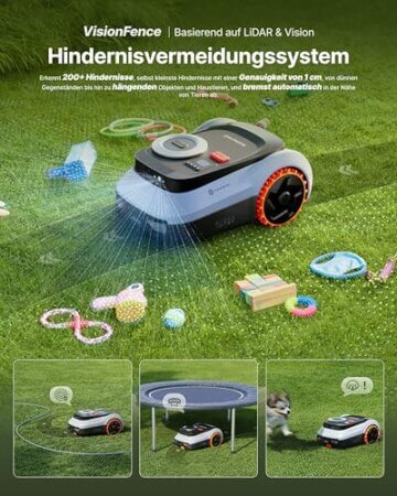 Segway Navimow i210 LiDAR Pro Mähroboter mit Garage M für 1000 m², LiDAR+Vision+NRTK Tri-Fusion-Positionierung, Xero-Turn AWD für 55% Steigungen, Auto-Kartierung (Getrennt versandt Werden) - 6