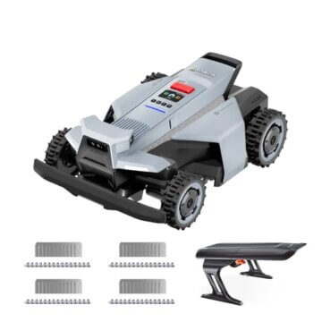 Segway Navimow X420 Mähroboter mit Garage X + 4 Sätze Klinge, für 2000 ㎡, Zero-Turn AWD für 84% Steigungen, NRTK + 360° Vision + VIO, Keine RTK-Basisstation, 25-95 mm Schnitthöhe - 1