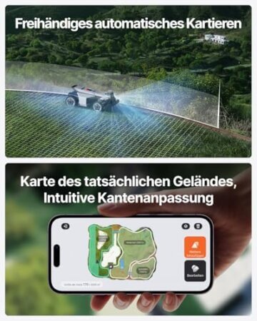 Segway Navimow X420 Mähroboter mit Garage X + 4 Sätze Klinge, für 2000 ㎡, Zero-Turn AWD für 84% Steigungen, NRTK + 360° Vision + VIO, Keine RTK-Basisstation, 25-95 mm Schnitthöhe - 6