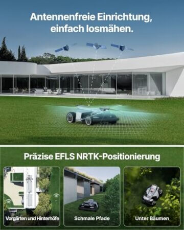 Segway Navimow X420 Mähroboter mit Garage X + 4 Sätze Klinge, für 2000 ㎡, Zero-Turn AWD für 84% Steigungen, NRTK + 360° Vision + VIO, Keine RTK-Basisstation, 25-95 mm Schnitthöhe - 7