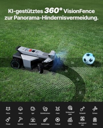 Segway Navimow X420 Mähroboter mit Garage X + 4 Sätze Klinge, für 2000 ㎡, Zero-Turn AWD für 84% Steigungen, NRTK + 360° Vision + VIO, Keine RTK-Basisstation, 25-95 mm Schnitthöhe - 8