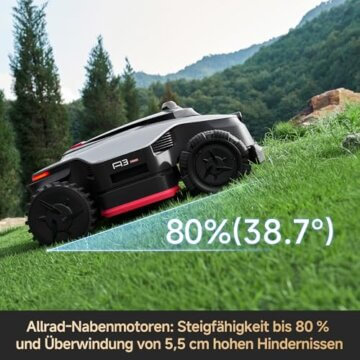 DREAME A3 AWD Pro 3500 Robot-Rasenmäher, für 3500 m², 4WD-Nabenmotoren, ohne RTK, 360° 3D-LiDAR & KI-Vision, Steigfähigkeit bis zu 80% (38,7°), EdgeMaster 2.0: ＜ 4 cm Kantenpräzision - 7