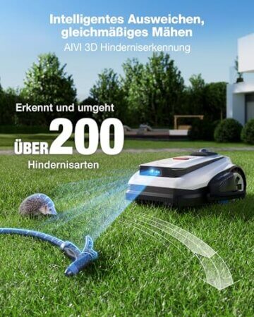 ECOVACS GOAT A1600 LiDAR PRO Care Kit Mähroboter ohne Begrenzungskabel, 1.600 m², 360° Dual-LiDAR-Navigation, automatische Kartierung, KI-3D-Hindernisvermeidung, superschnelles Laden, 50 % Steigung - 7