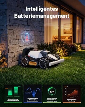 MAMMOTION LUBA mini 2 AWD 1500 Mähroboter ohne Begrenzungskabel, empf.1500 m², 360° LiDAR & Dual-Kamera KI, Doppelschneidscheiben, Auto Höhenanpassung, 80% Steigung, DropMow, Auto Mehrzonen Kartierung - 9