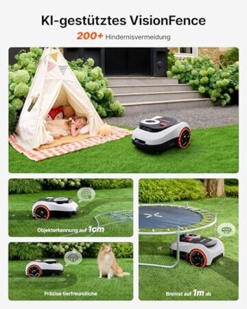 Segway Navimow i220 LiDAR mit Garage M + 4 Sätze Klingen, Mähroboter ohne Begrenzungskabel für 2000 m², bis 45% Steigung, Solid-State LiDAR + Vision, Auto-Kartierung, Ohne Antenne, Integriertes 4G - 5